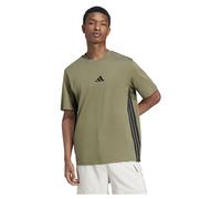 adidas Essentials Single Jersey T-Shirt 3 Streifen kurzarm khaki schwarz - S