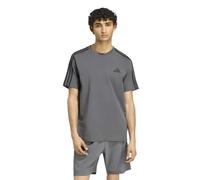 Adidas T-Shirt Essentials Single Jersey – mit Branding links, 3‑Streifen, Kurzarm, Grau S