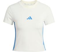 adidas Essentials 3-Streifen Slim Baby Tee T-Shirt Damen KQ5102 - off white/ray blue M