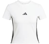 adidas Damen Essentials 3 Stripes Slim Baby T-Shirt, White/Black, M