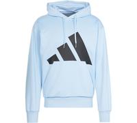Kapuzensweatshirt ADIDAS SPORTSWEAR "ESSENTIALS BIG LOGO HOODIE", Herren, Gr. XL, glow blau, schwarz, Obermaterial: 55% Baumwolle, 36% Polyester, 9% Viskose, angesetztes Bündchen, Sweatshirts, ohne Ve