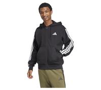 adidas Essentials Fleece-Hoodie für Herren, 3-Streifen, Schwarz/Weiß, Größe 4XL