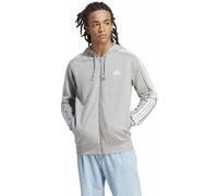 adidas Essentials French Terry 3 Stripes Full Zip M - Kapuzenpullover - Herren XS Grey