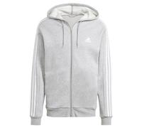 Adidas Essentials Herren-Kapuzenpullover aus Fleece, 3-Streifen, Durchgehender Reißverschluss, Mittelgrau, 3XL