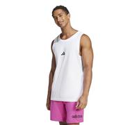 adidas Essentials Herren Small Logo Single Jersey Tank Top, weiß / schwarz, 56