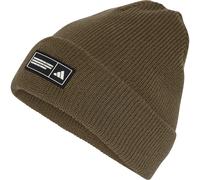 ESSENTIALS LABEL BEANIE MIT UMSCHLAG Olive Strata / White S/M