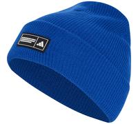 ESSENTIALS LABEL BEANIE MIT UMSCHLAG Royal Blue / White S/M