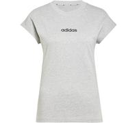 adidas Damen Essentials LINEAR Cotton T-Shirt, medium Grey Heather/Black, M