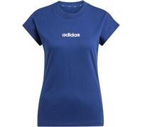 Adidas Damen T-Shirt Essentials Linear Baumwolle (JG8658) Dunkelblau/Weiß L
