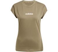 T-Shirt ADIDAS SPORTSWEAR "W LIN SJ T", Damen, Gr. XL, grün (olive strata, weiß), Obermaterial: 100% Baumwolle, sportlich, Rundhals, Shirts, Basic T-Shirt aus weichem Material (72782425-XL) olive stra