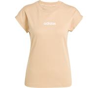 adidas Essentials Linear Baumwoll T-Shirt Damen JY4889 - warm sandstone/white XL