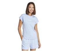 adidas Essentials Linear Baumwoll T-Shirt Damen JG8660 - glow blue/white L