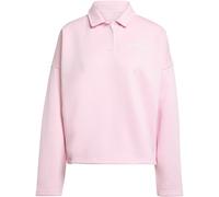 adidas Essentials Linear Fleece Polo Sweatshirt Damen JM1949 - clear pink/white XXS
