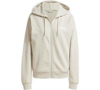 adidas Women's Essentials LINEAR Full Zip French Terry Hoodie, Wonder Alumina/White, XL