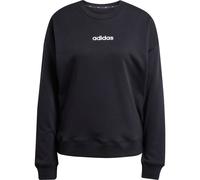 Sweatshirt ADIDAS SPORTSWEAR "W LIN FT SWT", Damen, Gr. S, schwarz-weiß (schwarz, weiß), Obermaterial: 55% Baumwolle, 36% Polyester, 9% Viskose, sportlich, Rundhals, Sweatshirts (49532701-S) schwarz, 