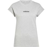 adidas Damen Essentials LINEAR Cotton T-Shirt, medium Grey Heather/Black, XS