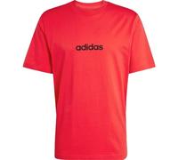 adidas Herren Essentials LINEAR Single Jersey Tee, Pure Ruby/Black, S