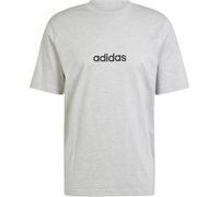 adidas T‑Shirt Essentials Linear Single Jersey – 100% Baumwolle – mittelgrau meliert/Schwarz – XL