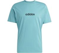 adidas Essentials Linear T-Shirt Herren - türkis/schwarz - S
