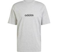 adidas T‑Shirt Essentials Linear Single Jersey – 100% Baumwolle – mittelgrau meliert/Schwarz – XL