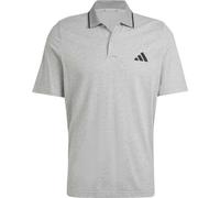 Poloshirt ADIDAS SPORTSWEAR "M SL PQ PS", Herren, Gr. XXXL, grau (medium grau heather, schwarz), Obermaterial: 100% Baumwolle, sportlich, Shirts (37619911-XXXL) medium grau heather, schwarz