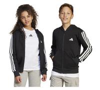 Adidas Kapuzensweatshirt J 3S FL FZ HD, schwarz/weiß, Mädchen Gr. 128, 55% Baumwolle