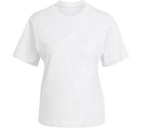 adidas Damen Essentials Small Logo Cotton Shirt, Light Grey Heather/White, XL