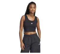 adidas Women's Essentials SMALL Logo Cotton Lifestyle Tank, Black/White, XL