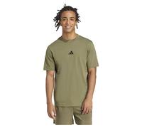 T-Shirt ADIDAS SPORTSWEAR "ESSENTIALS SMALL LOGO SINGLE JERSEY", Herren, Gr. XL, grün (olive strata, schwarz), Obermaterial: 100% Baumwolle, normal, Rundhals, Shirts T-Shirt, sportliches Kurzarmshirt,