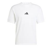 adidas Men's Essentials SMALL Logo Single Jersey Tee, White/Black, S
