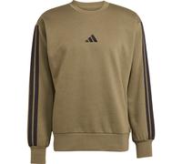 Sweatshirt ADIDAS SPORTSWEAR "M 3S FL SWT", Herren, Gr. M, grün (olive strata, schwarz), Obermaterial: 55% Baumwolle, 36% Polyester, 9% Viskose, sportlich, Rundhals, Sweatshirts (49528753-M) olive str