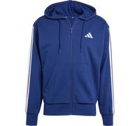 adidas Men's Essential Three Stripes French Terry Fullzip Hoodie, Dark Blue/White, L