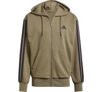 Adidas Essentials 3 Stripes French Terry Reißverschlusspullover S Olive Strata / Black
