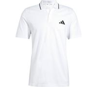 adidas Men's Essential Three Stripes Pique Polo Shirt, White/Black, XXL