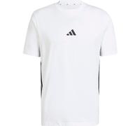 Adidas Men's Essential Three Stripes Single Jersey Tee, White/Black, S
