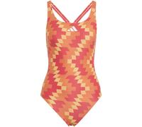 adidas Women's Football-Inspired V-Back Graphic Swimsuit, Lucid red, 38