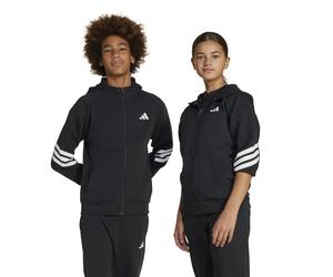 Adidas Future Icons 3-Streifen Full-Zip Kapuzenjacke Junior Schwarz/Weiß Kind/Mädchen 9-10 Anni 9-10 Anni
