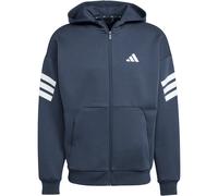 Sweatshirt ADIDAS SPORTSWEAR "M FI 3S FZ", Herren, Gr. S, blau (aurora ink), Obermaterial: 67% Polyester, 33% Baumwolle, Sweatshirts (28849422-S) aurora ink