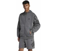 Adidas Herren Sweatjacke Future Icons 3-Streifen mit Kapuze und Reißverschluss Grau Six L