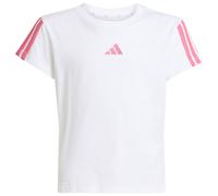 adidas - Girl's 3-Stripes Tee - T-Shirt, Gr. 128, weiß (White/PinkFusion)