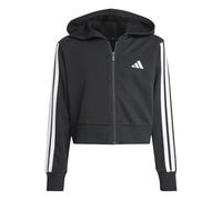 Kapuzensweatshirt ADIDAS SPORTSWEAR "ESSENTIALS KIDS", Mädchen, Gr. 152, schwarz-weiß (schwarz, weiß), Obermaterial: 70% Baumwolle, 30% Polyester, angesetztes Bündchen, Sweatshirts (42015361-152) schw