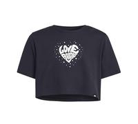 adidas Girl's Everyday Glam Cropped Graphic T-Shirt JUNIOR, Black, 11-12 Years