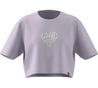 adidas Girl's Everyday Glam Cropped Graphic T-Shirt JUNIOR, Ice Lavender, 13-14 Years