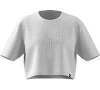 adidas Girl's Everyday Glam Cropped Graphic T-Shirt JUNIOR, White, 9-10 Years