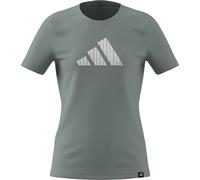adidas Girl's Everyday Glam Graphic T-Shirt JUNIOR, Wonder Sage, 11-12 Years