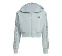 adidas Girl's Seasonals Animal Full Zip Hoodie, Wonder Sage/Aurora Onix, 7-8 Years
