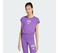 adidas Girl's Seasonals Collegiate Typography T-Shirt, Active Purple/Crystal Sky, 13-14 Years