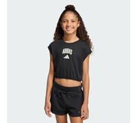 adidas Girl's Seasonals Collegiate Typography T-Shirt, Black/Off White, 13-14 Years