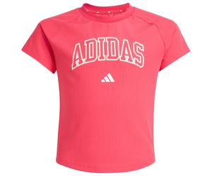 adidas - Girl's Sport Seasonals Collegiate Typography Tee - T-Shirt, Gr. 116, rosa (PowerPink/White)