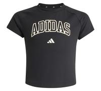 adidas - Girl's Sport Seasonals Collegiate Typography Tee - T-Shirt, Gr. 170, grau/schwarz (Black/OffWhite)